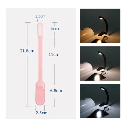 Reading Lamp Rechargeable Led Flashlight for Reading Portable Mini Book Light Flexible Clip Night Light for Bedside Books