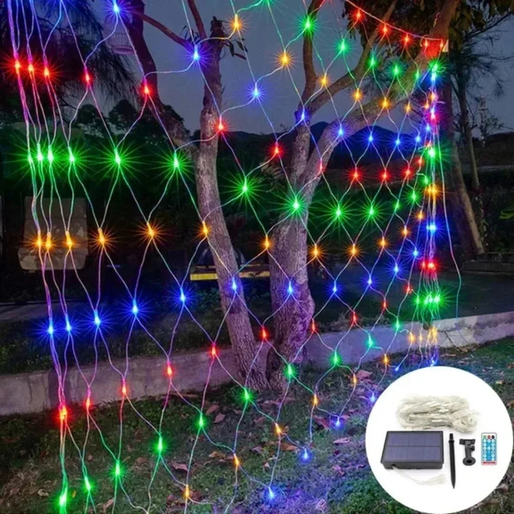2026 New Year Decoration Outdoor Waterproof LED Decoration LED Net Curtain Lamp Mesh Fairy String Light  Home Decor