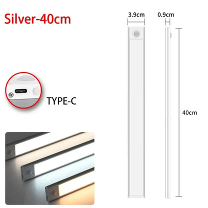 LED Motion Sensor Light Night Light Wireless USB Under Cabinet Light For Kitchen Cabinet Bedroom Wardrobe Sensor Indoor Lighting