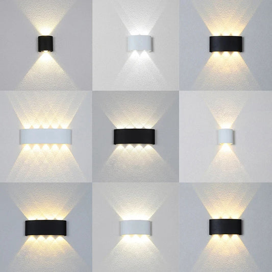 LED Wall Lamp AC110-265 IP65 Outdoor Waterproof Aluminum Wall Light Up Down luminous lighting Indoor  Stair Garden Sconce Light