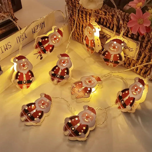 1.5M 10 Led String Light Santa Claus Christmas Tree Decoration Battery Operated Festival Lights for Home Party Wedding Decor