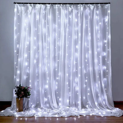 3/4/6m Curtain LED String Lights Garland USB Festoon Remote Control Fairy Garland Lights Christmas Decoration for Bedroom Home