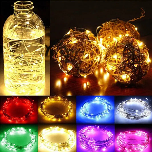 1M 2M 3M 5M Copper Wire LED String lights Holiday lighting Fairy Garland For Christmas Tree Wedding Party Decoration